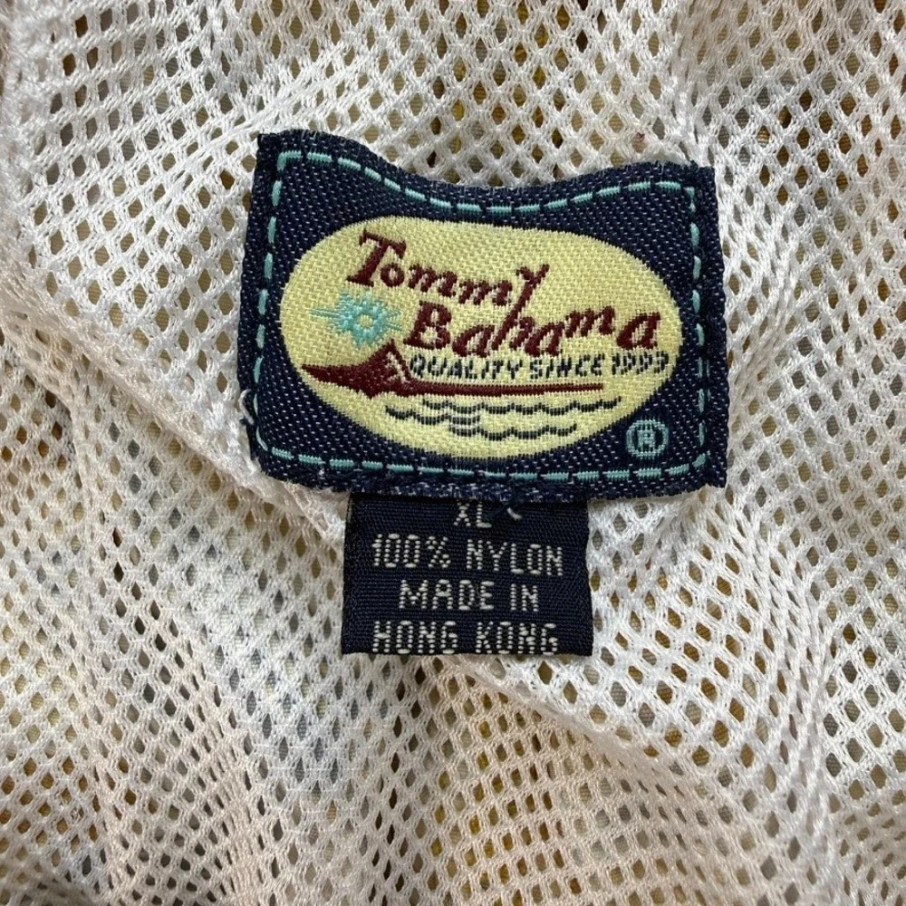 Tommy Bahama Swim Trunks Board Shorts XL Floral‎ Tan Nylon Cargo Mesh Lined Mens